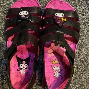 CROCS Kids Sandals - Black and Pink with Characters